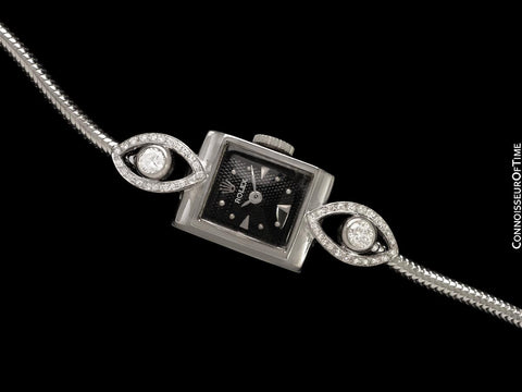 1960's Rolex Ladies Vintage Cocktail Watch - 18K White Gold & Diamonds
