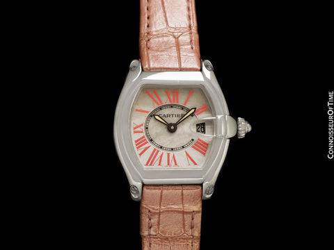 Cartier Roadster Ladies Christmas Limited Edition MOP Pink Dial Ref. W6206006 Watch - Stainless Steel