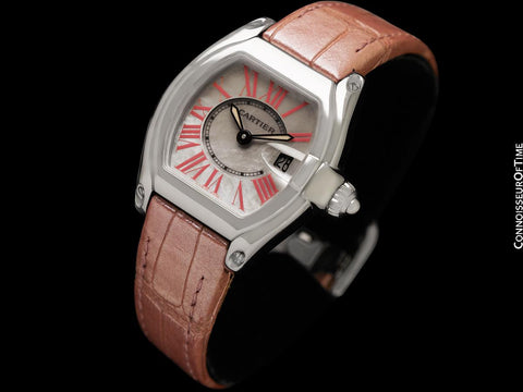 Cartier Roadster Ladies Christmas Limited Edition MOP Pink Dial Ref. W6206006 Watch - Stainless Steel