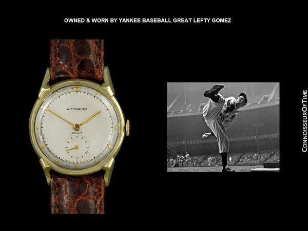 1949 Wittnauer Vintage 14K Gold Mens Watch - Owned & Worn by Yankee Baseball Great Lefty Gomez