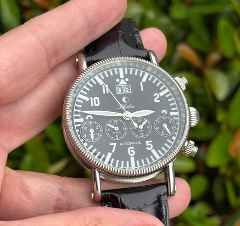 Personally Owned & Worn By Don McLean with Two COAs - Phobos Germany Pilots Triple Date Watch