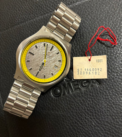 1971 Omega Seamaster Mens Vintage Stainless Steel 42mm Watch - Rare Near NOS Big Yellow with Box & Tag