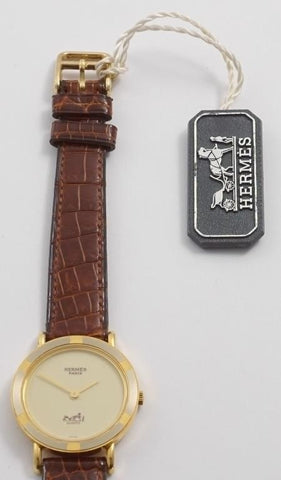 Hermes Pursang Dame Ladies 18K Gold Watch - Near New-Old-Stock with Papers & Boxes