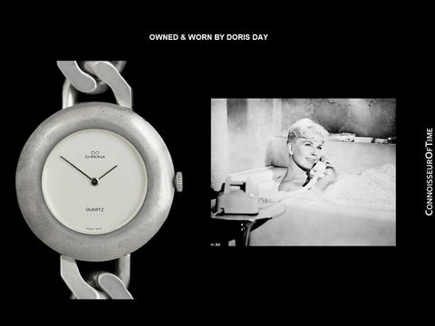Ladies Swiss Sterling Silver Watch With Link Bracelet - OWNED & WORN BY DORIS DAY