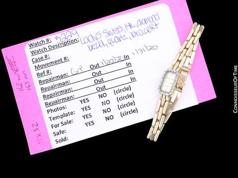 Bueche-Girod 14K Gold & Diamond Swiss Luxury Ladies Watch Bracelet Watch