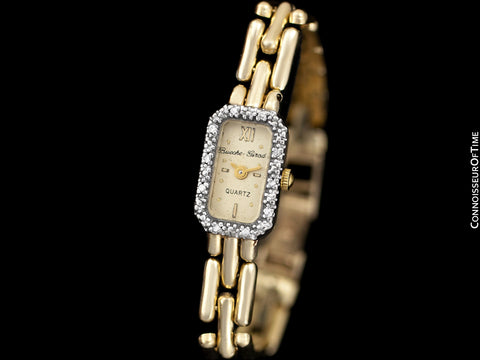 Bueche-Girod 14K Gold & Diamond Swiss Luxury Ladies Watch Bracelet Watch