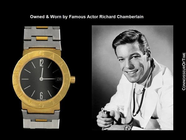 Owned & Worn by Richard Chamberlain Bvlgari Bvlgari (Bulgari) Midsize Watch - Solid 18K Gold & Stainless Steel