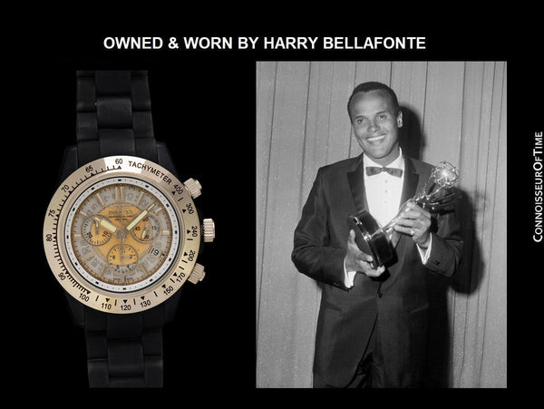 Invicta Anatomic Chronograph Mens Watch - Owned & Worn By Harry Bellafonte with COA