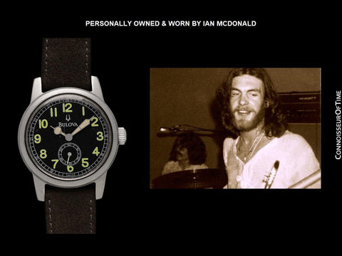 Bulova Hack Field Military Style Watch - Personally Owned & Worn By Ian McDonald with Two COAs