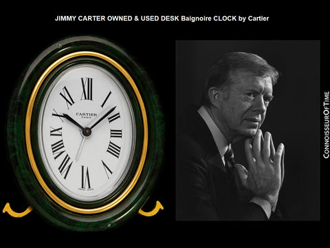 Jimmy Carter Owned & Used Cartier Baignoire Desk Clock, Gilt Brass - Presidential Provenance