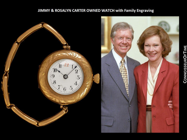 Jimmy & Rosalyn Carter Owned Watch with Family Engraving - Presidential Provenance