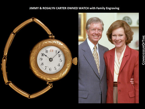 Jimmy & Rosalyn Carter Owned Watch with Family Engraving - Presidential Provenance