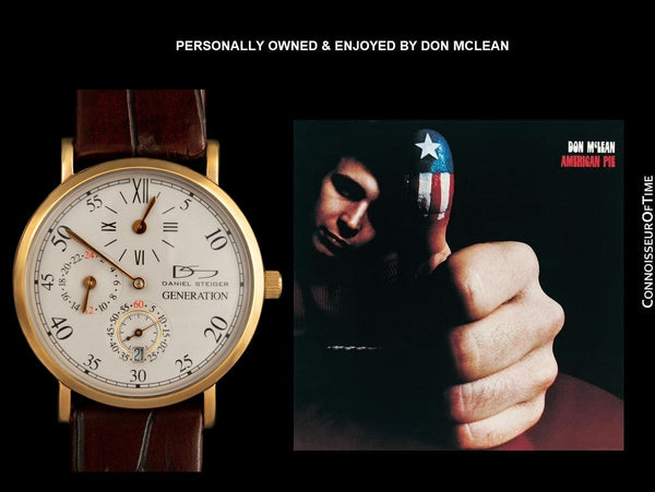 Personally Owned & Worn By Don McLean with Two COAs - Daniel Steiger Generation Regulator Watch