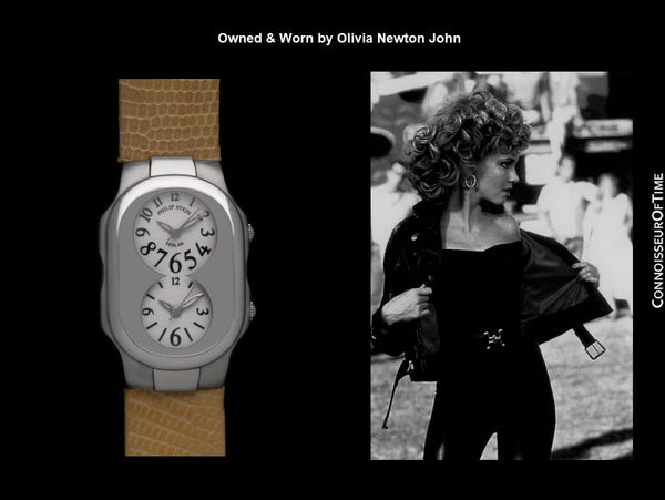 Philippe Stein Ladies Dual Time Teslar Stainless Steel Watch - OWNED & WORN BY OLIVIA NEWTON-JOHN