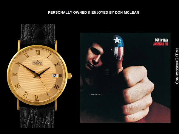 August Steiner 14K Gold Watch - Personally Owned & Worn By Don McLean with Two COAs