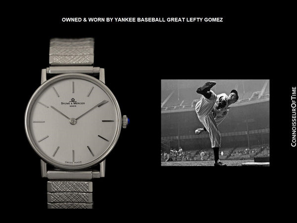 1980 Baume & Mercier Vintage Steel Watch - Owned & Worn By Yankee Baseball Great Lefty Gomez