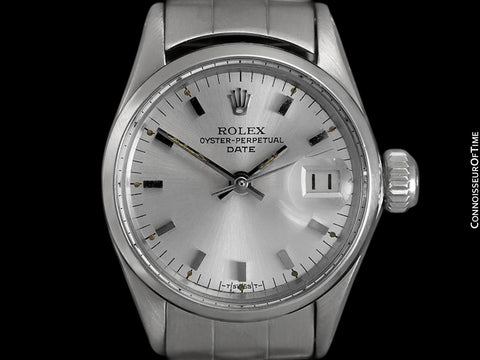 1961 Rolex Classic Vintage Ladies Date Datejust Watch, Silver Dial - Stainless Steel