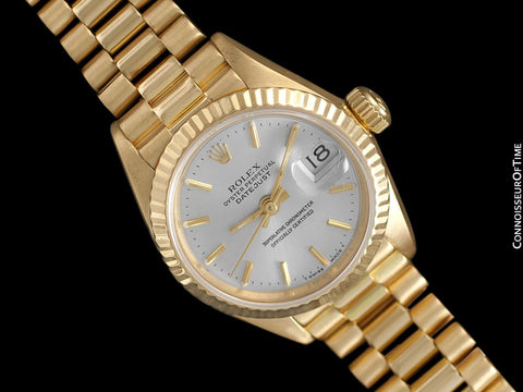 Rolex Ladies President Datejust, Quick-Setting Date, Silver Dial, 69178 - 18K Gold - Papers and Boxes