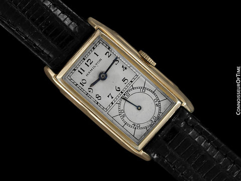 1936 Hamilton Seckron Vintage Duo Dial 14K Gold Filled Mens Watch - Doctor's Watch