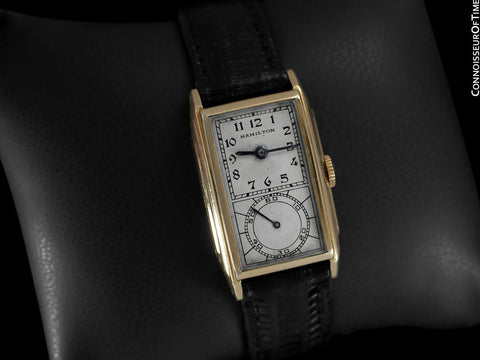 1936 Hamilton Seckron Vintage Duo Dial 14K Gold Filled Mens Watch - Doctor's Watch