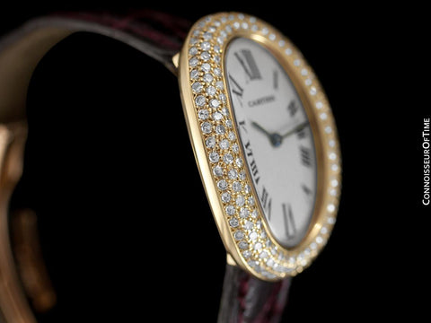 Cartier Baignoire Joaillerie 1954 Ladies / Unisex Size Watch - 18K Gold with Cartier Factory Diamonds