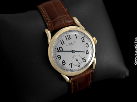 1957 Jaeger-LeCoultre Vintage Watch, Automatic with Bombe Lugs - 14K Gold