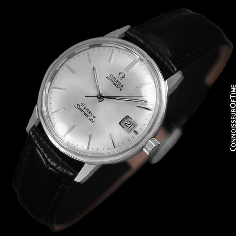 1968 Omega Seamaster Geneve Mens Vintage Watch with 565 Movement, Automatic, Quick-Setting Date - Stainless Steel