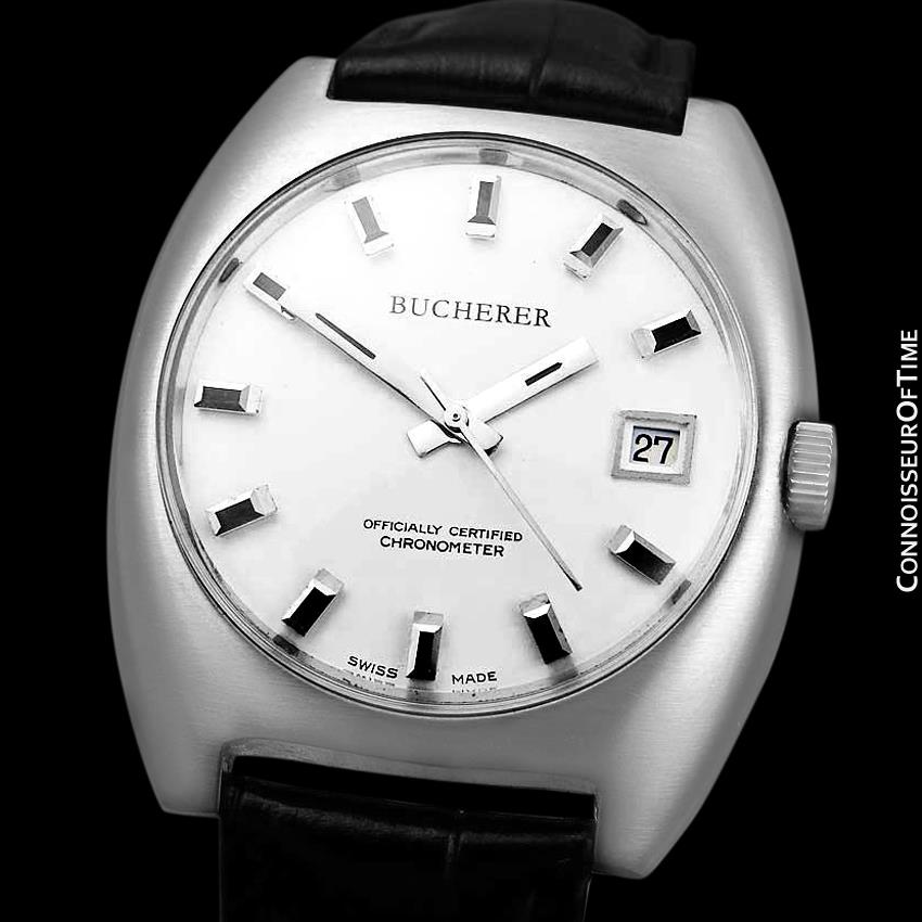 1970's Bucherer (Carl Bucherer) Large Vintage Mens Officially