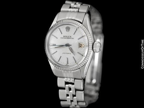 1961 Rolex Classic Vintage Ladydate Ladies Date (Datejust) Watch, Silver Dial - Stainless Steel and 18K White Gold