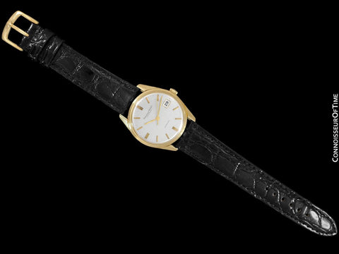 1966 IWC Vintage Mens Automatic Full Size Watch, Silver Dial with Date, 18K Gold - Near New Old Stock