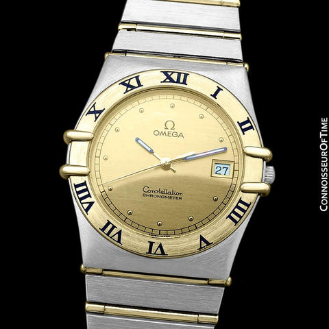 Omega Constellation Mens Watch, Quartz, Date, 35mm - Brushed Stainless Steel and 18K Gold