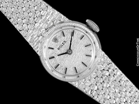 1970's Rolex Ladies Vintage Dress Bracelet Watch - 14K White Gold