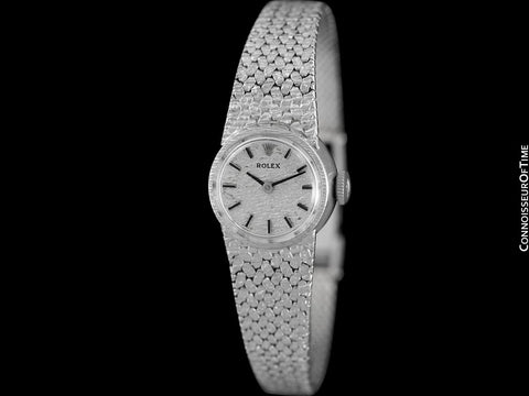 1970's Rolex Ladies Vintage Dress Bracelet Watch - 14K White Gold