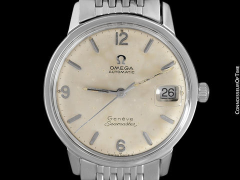 1969 Omega Seamaster Geneve Mens Vintage Stainless Steel Watch with 565 Movement - Rare Double Signed Version