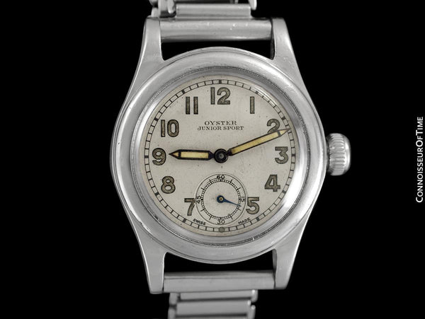 1939 Rolex Oyster Junior Sport Vintage Mens "Boys" Military Style Watch - Stainless Steel