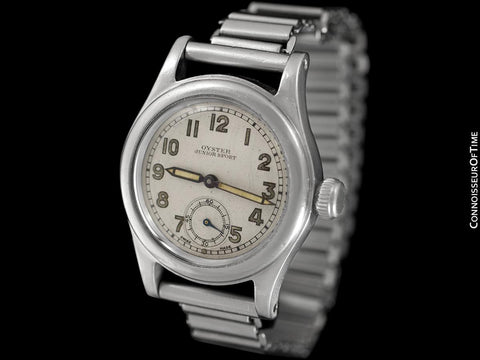 1939 Rolex Oyster Junior Sport Vintage Mens "Boys" Military Style Watch - Stainless Steel