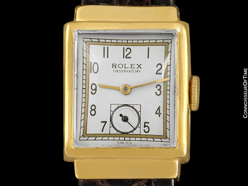 1930's Rolex Observatory Art Deco Vintage Mens Midsize Unisex