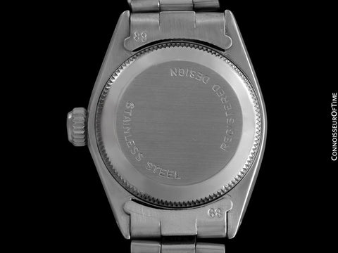 1974 Rolex Vintage Ladies Oyster Perpetual Black Dial Ref. 6719 Watch - Stainless Steel & 18K White Gold