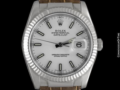 Rolex Datejust Mens 18K White Gold 116139 Watch, $20,500 - Brand New & Unworn