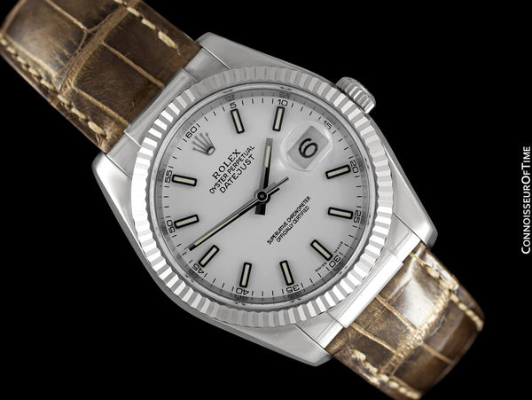 Rolex Datejust Mens 18K White Gold 116139 Watch, $20,500 - Brand New & Unworn