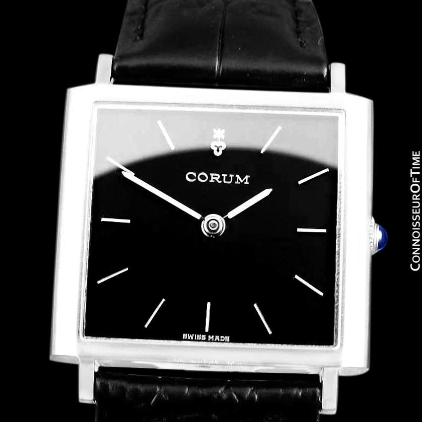 Corum Classic Vintage Mens Square Dress Watch Stainless Steel