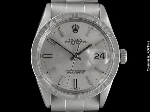 1973 Rolex Date (Datejust) Vintage Mens Watch with Silver Dial - Stainless Steel
