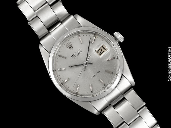1969 Rolex Vintage Mens Oysterdate Date Watch, Silver Dial - Stainless Steel