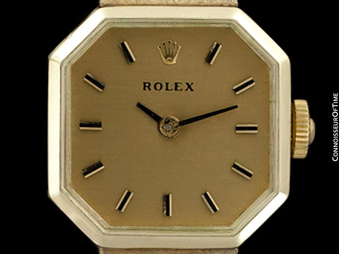 1970's Rolex Ladies Vintage Dress Bracelet Watch - 14K Gold