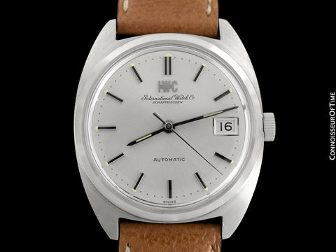 1978 IWC Vintage Mens Automatic Watch, Silver Dial with Date, Stainless Steel - Like New Old Stock