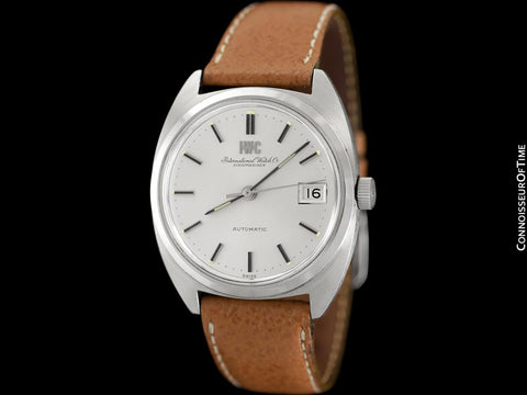 1978 IWC Vintage Mens Automatic Watch, Silver Dial with Date, Stainless Steel - Near New Old Stock