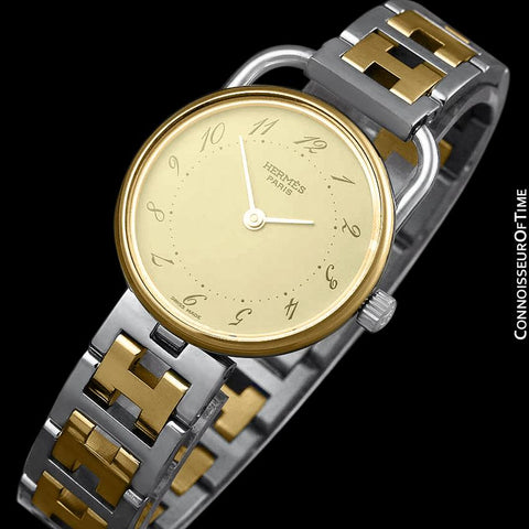 Hermes Arceau Ladies Bracelet Watch - 18K Gold Plated & Stainless Steel