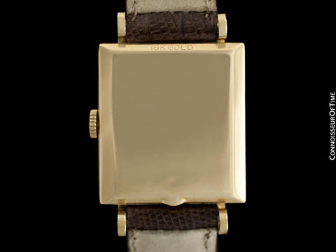 1942 Longines Vintage Mens Unisex Watch with Rare Scroll Lugs - 18K Gold