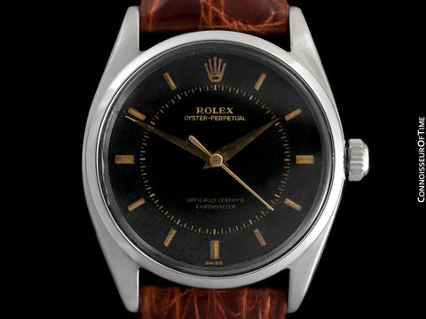 1959 Rolex Oyster Perpetual Uncommon Vintage Mens Ref. 5552 Watch with Tropical Dial - Stainless Steel