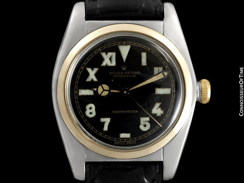 1948 Rolex Vintage Mens Two-Tone Bubbleback, Ref. 5011 with California Dial - Stainless Steel & 18K Gold
